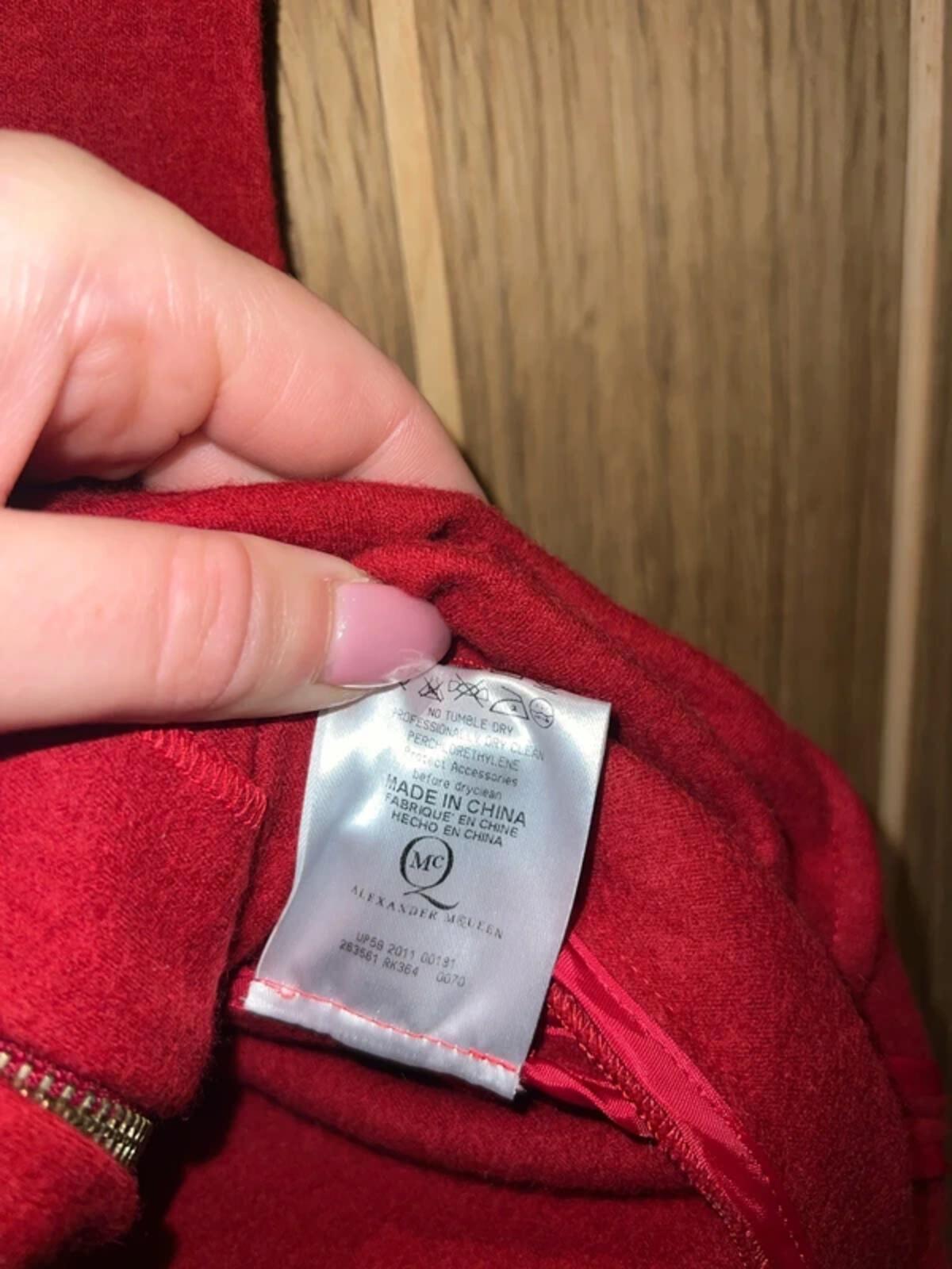 Alexander McQueen Red Wool Zipper Dress 14