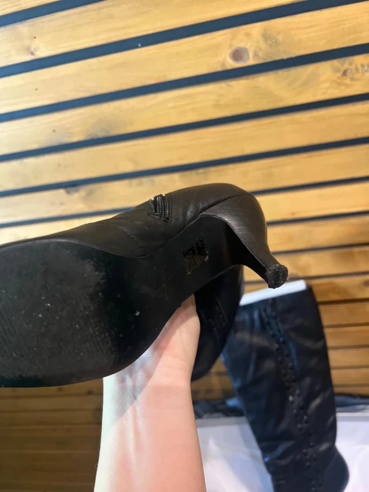 Wallis Black Long Leather Boots UK5