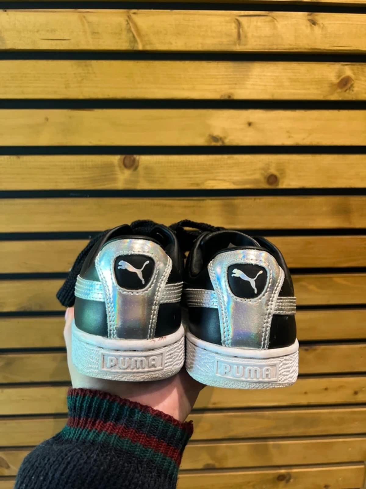 Puma Basket Black & Silver Trainers UK6