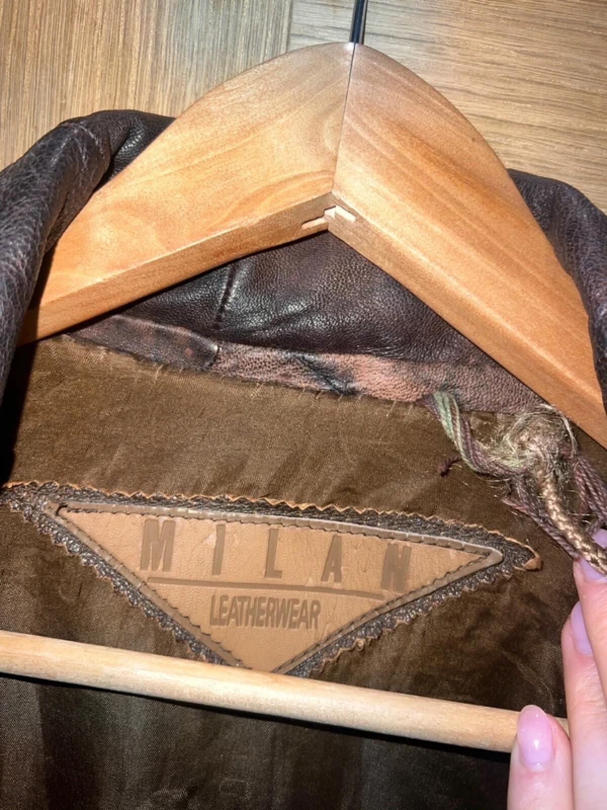 Vintage 1980’s Milan Brown Patchwork Leather Bomber Jacket XL