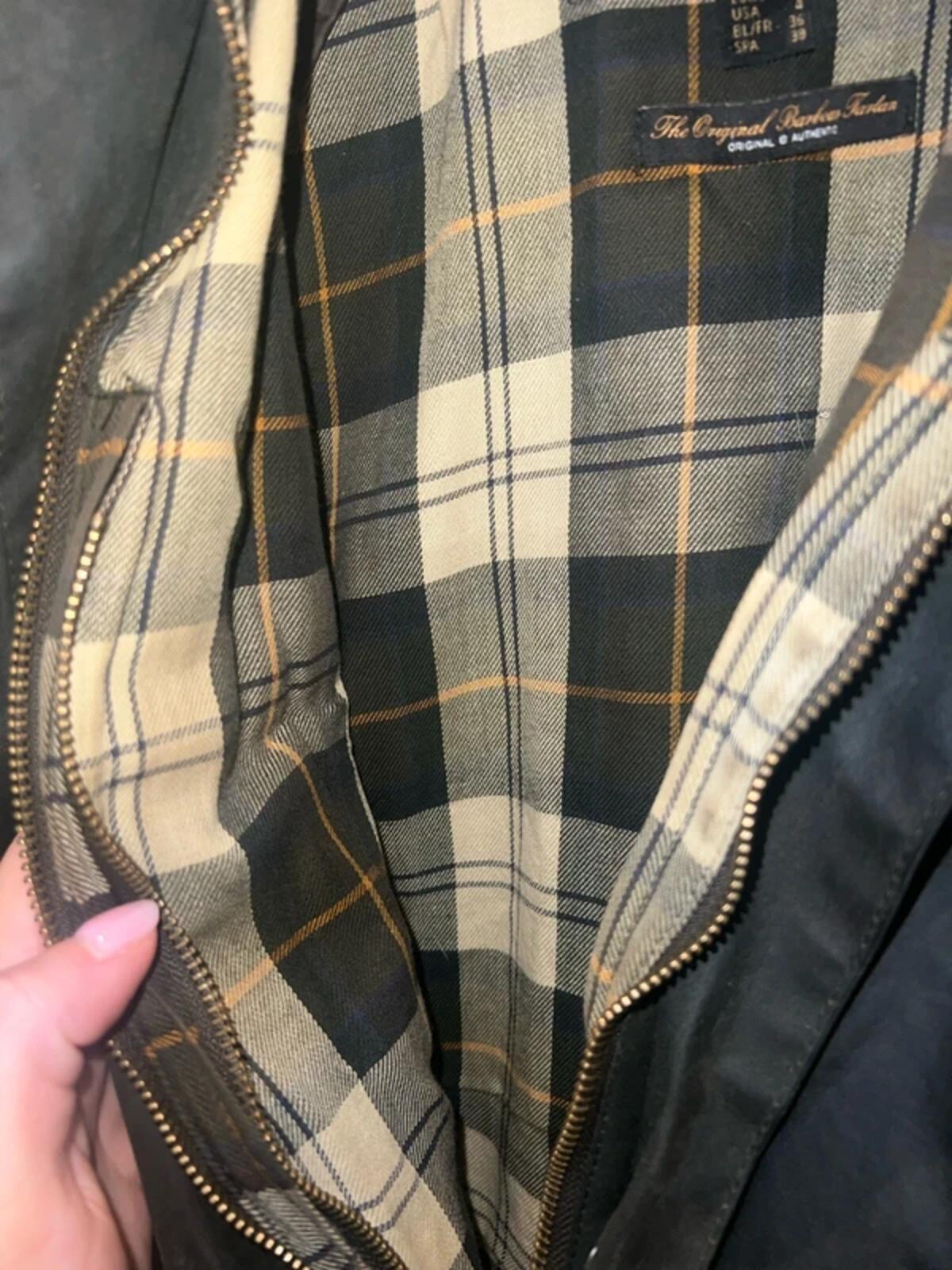 Barbour Beadnell Olive Green Wax Jacket 8