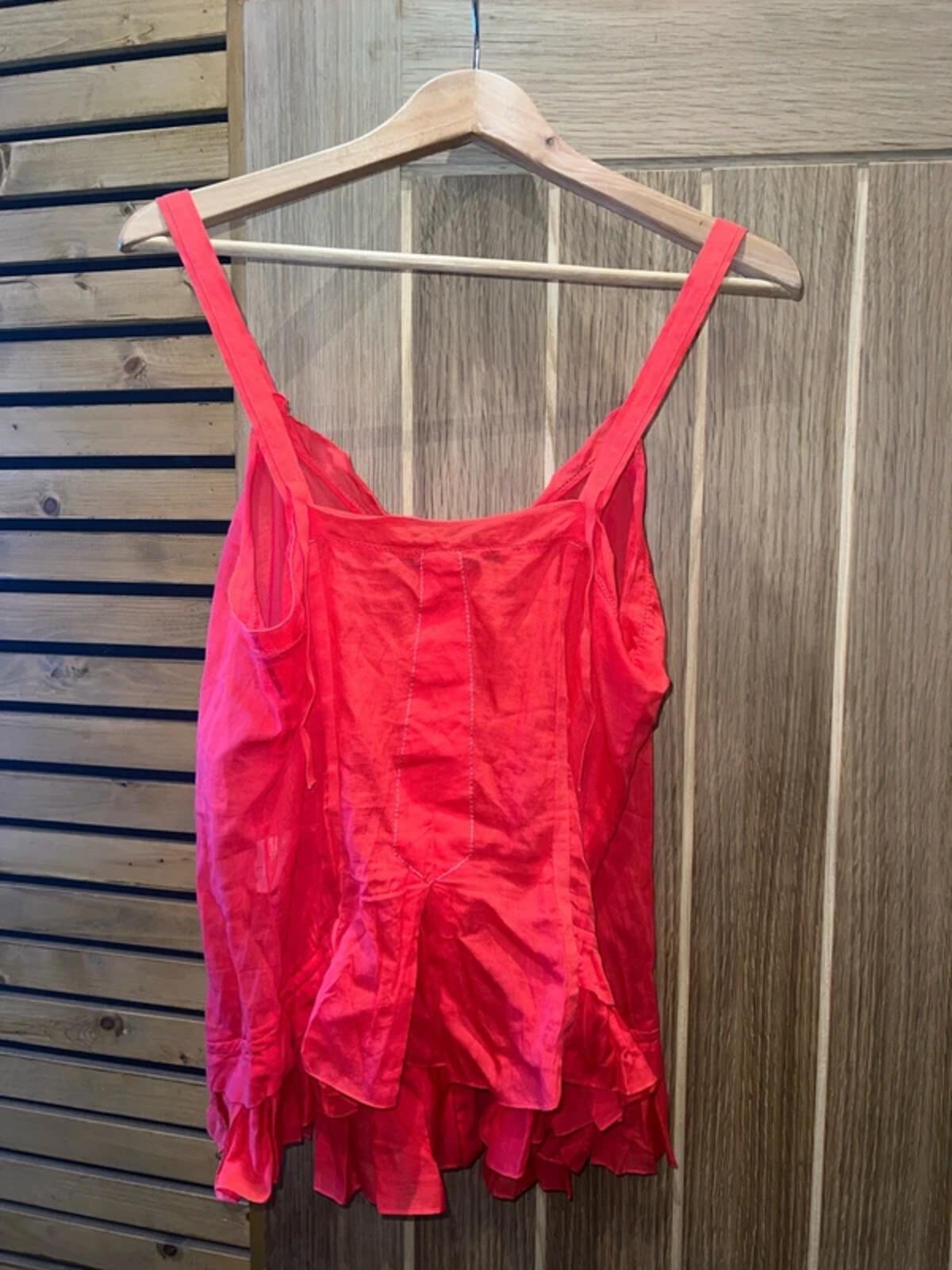 Marithe + Francois Girbaud Designer Ruffle Hem Vest Top L
