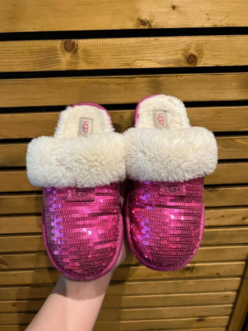 UGG Pink Sequin House Slippers UK2