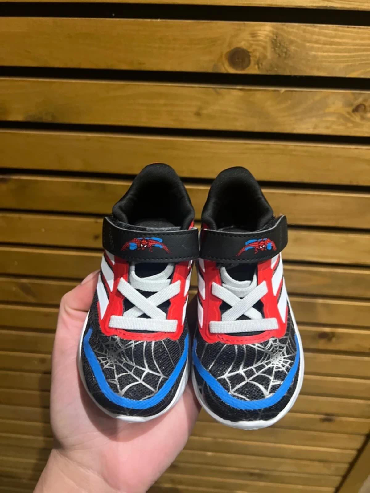 Adidas x Marvel Spiderman Black Web Trainers UK5K
