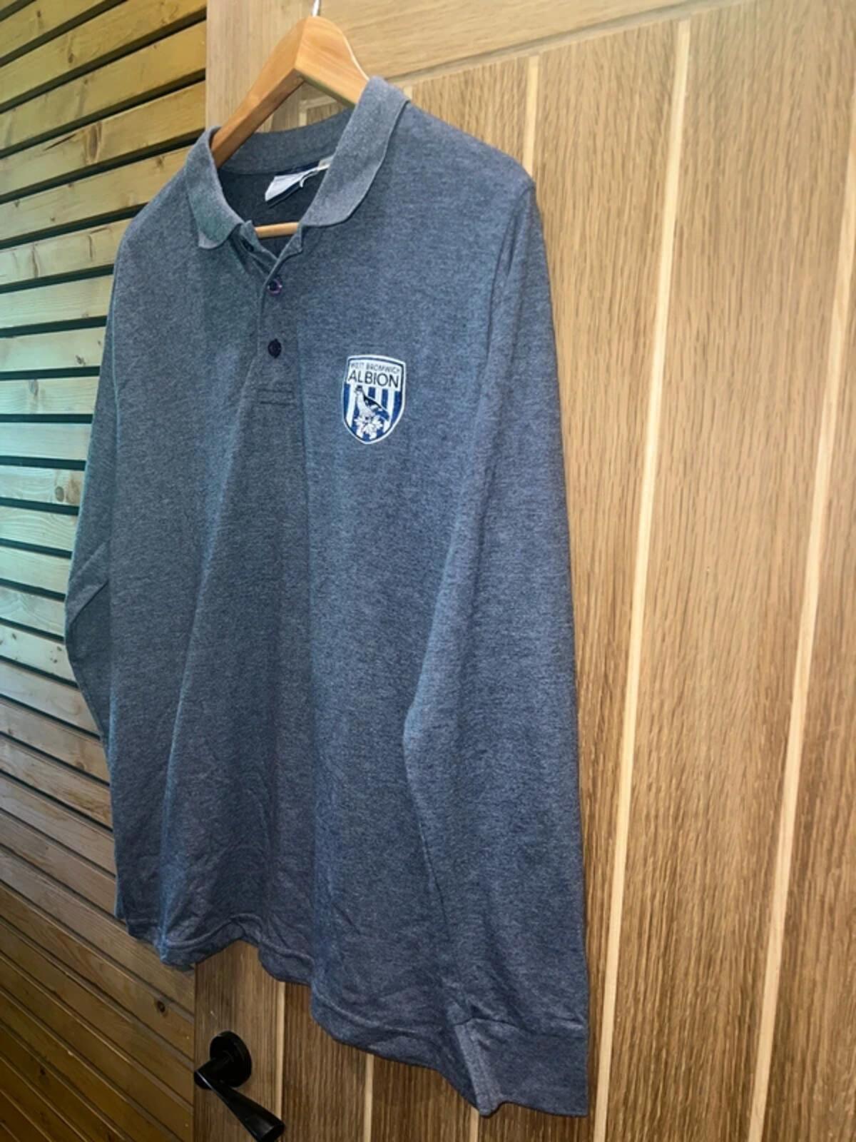 West Bromwich Albion Football Club Long Sleeved Polo Shirt L