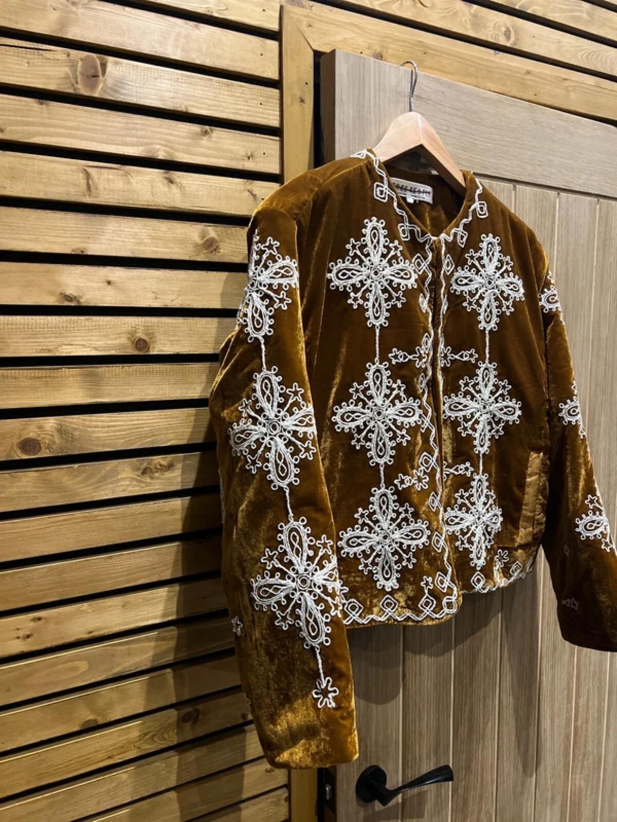 Free People Mia Embellished Brown Velvet Jacket XS NEW