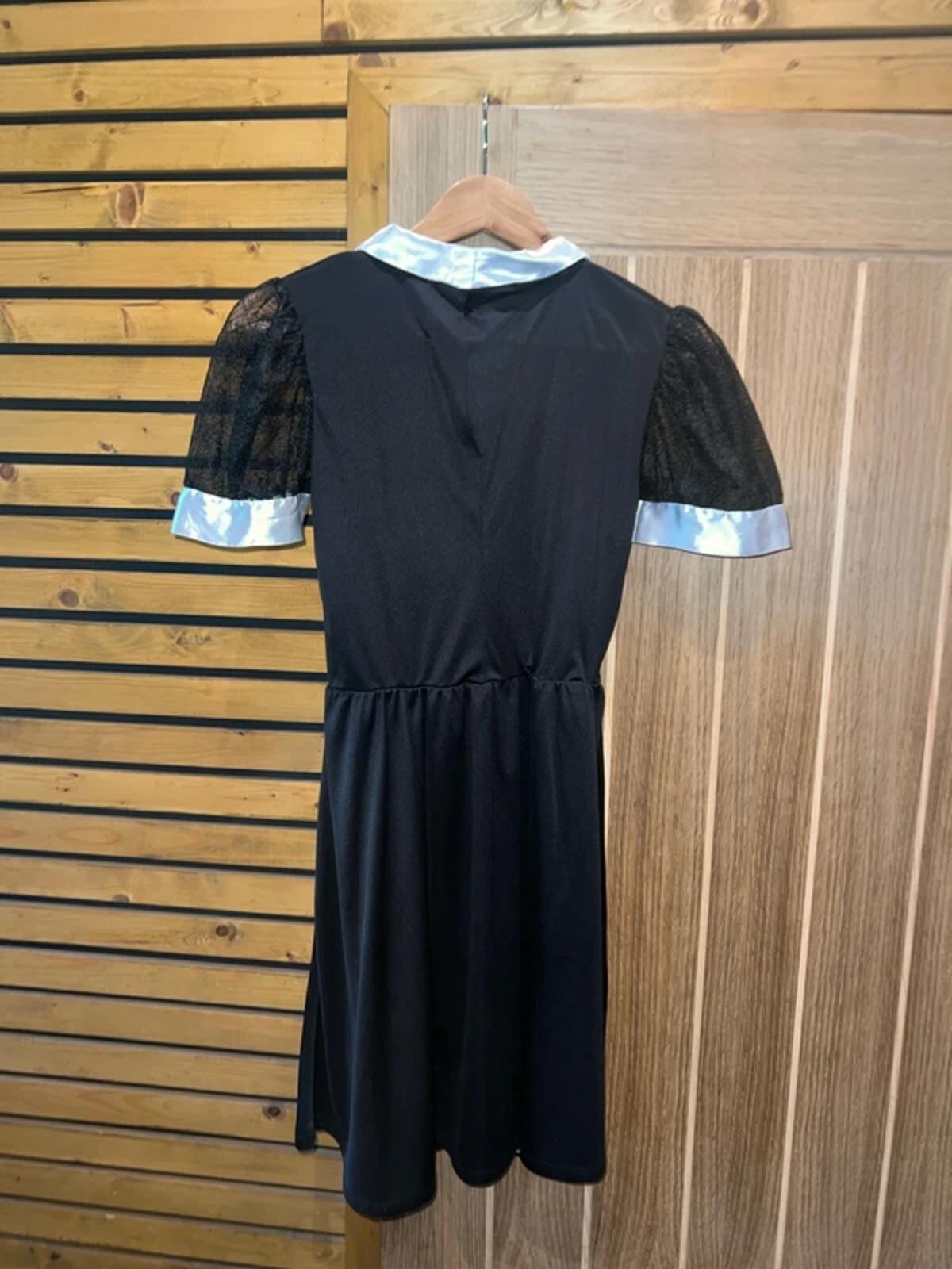 Wednesday Addams Halloween Fancy Dress Costume & Wig 13-14Y