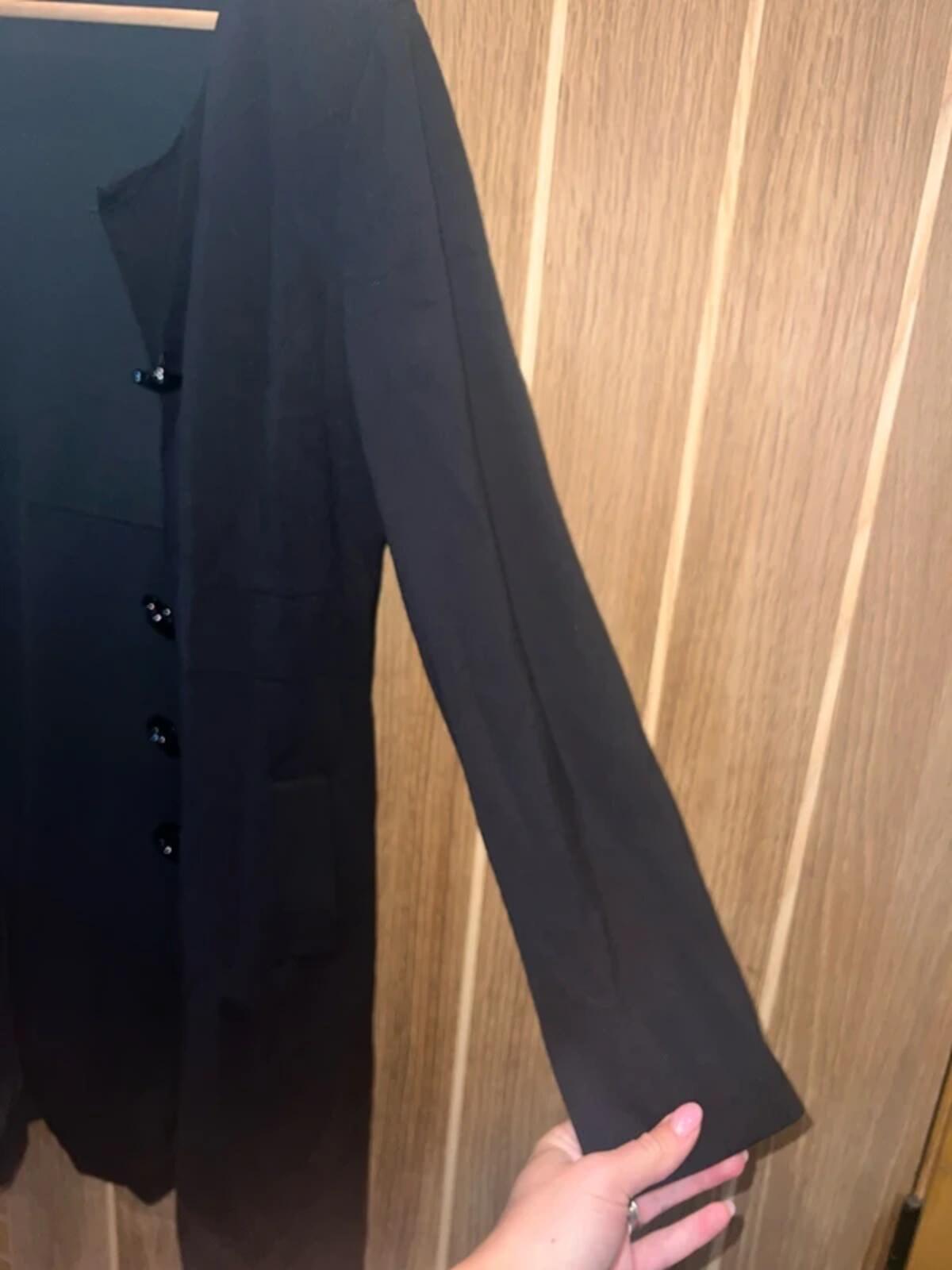 Ariana Black Long Blazer Jacket 12-14