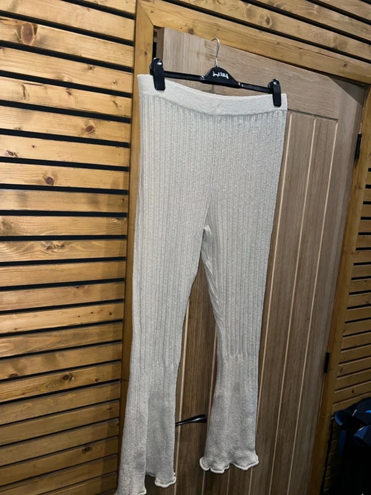 Free People FP Beach Ribbed Knit Flare Trousers L NEW