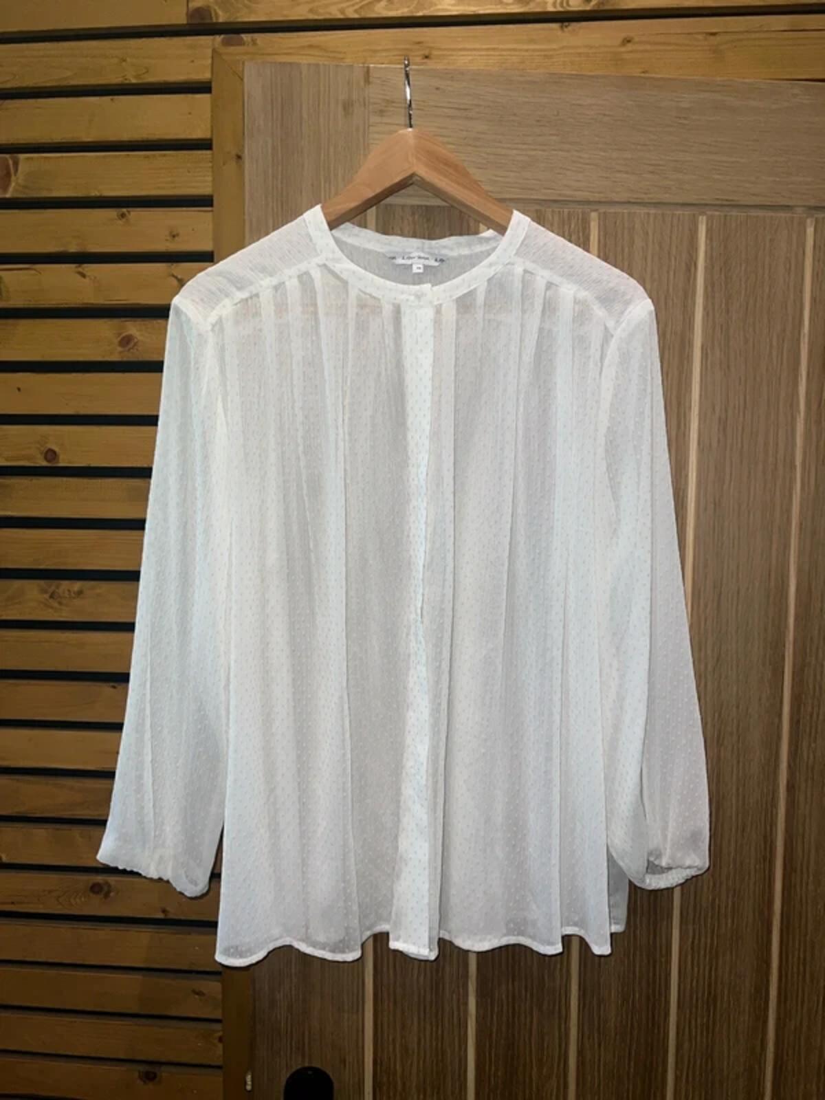 & Other Stories Cream Polka Dot Button Blouse M