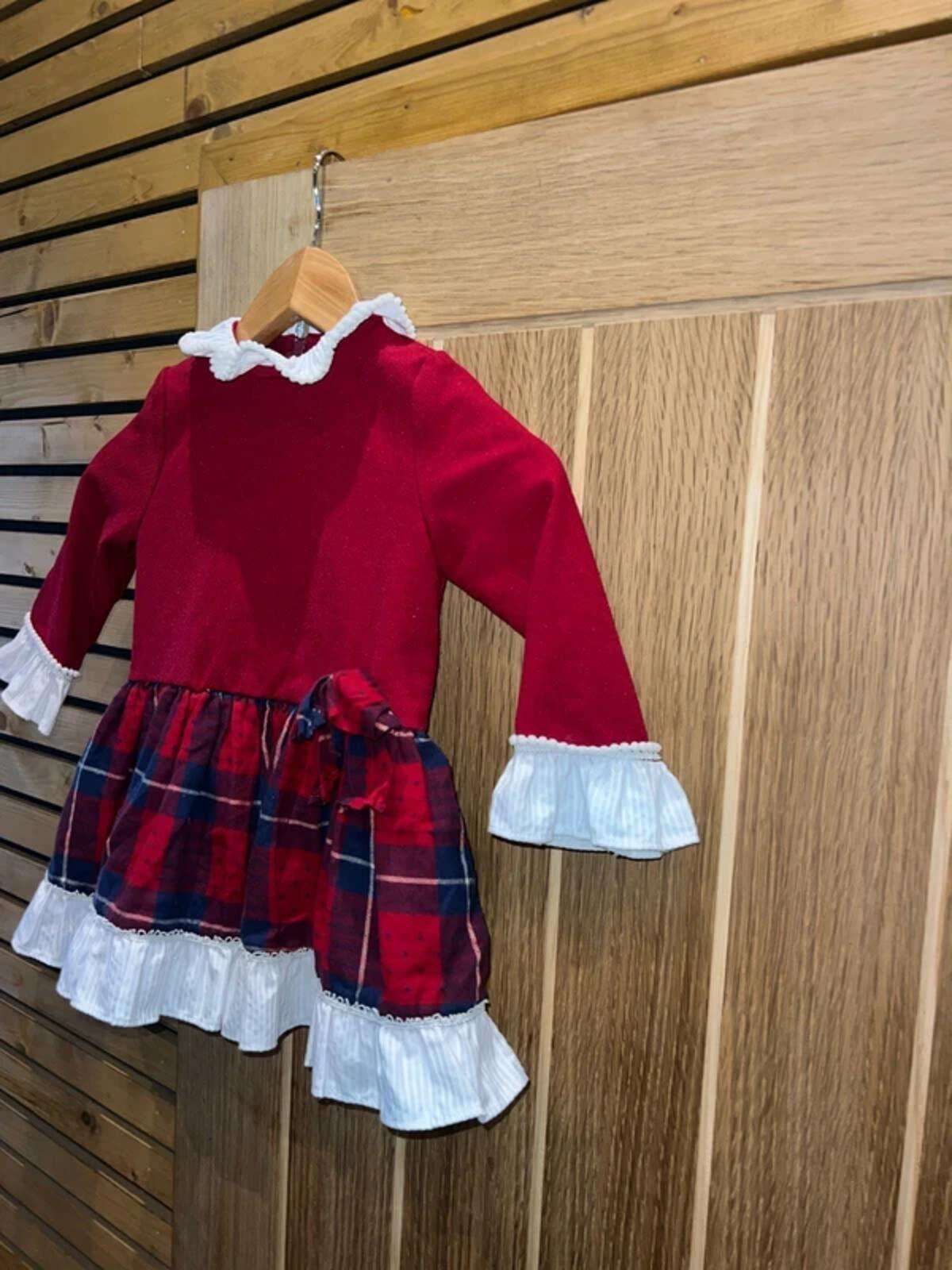 Marta Y Paula Red Tartan Christmas Dress 3Y
