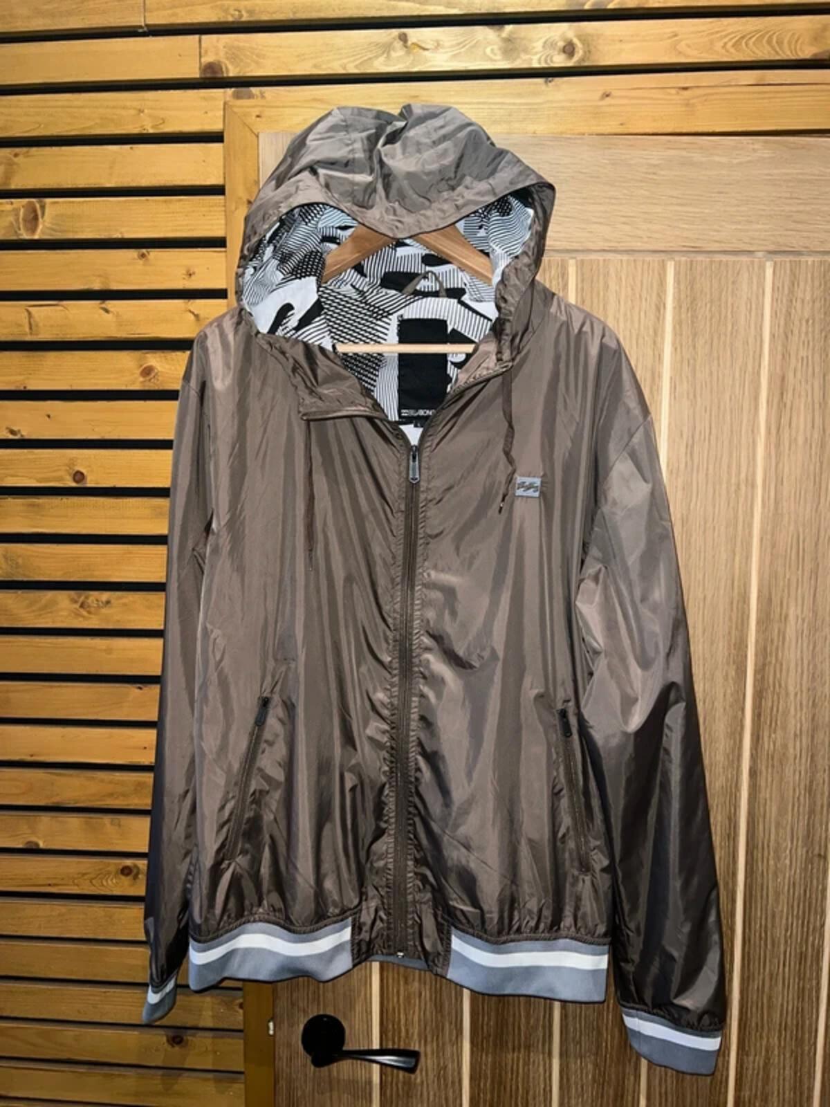 Billabong Brown Hooded Windbreaker L