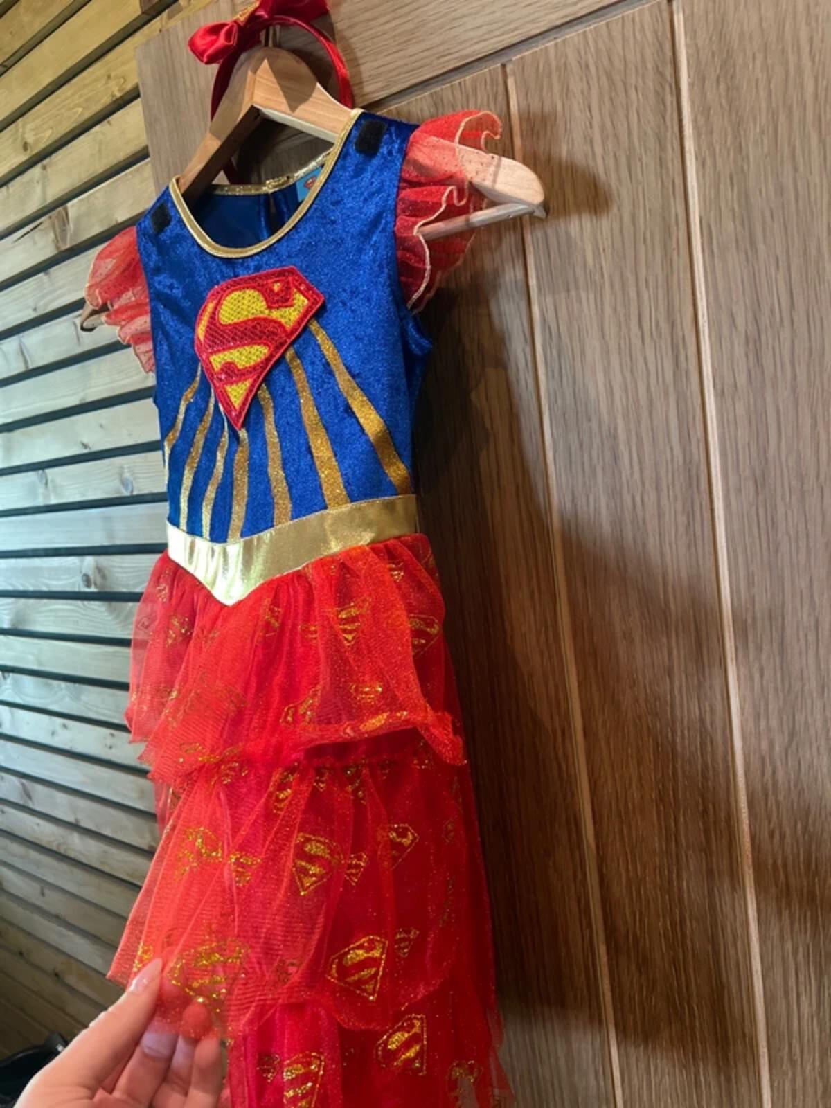 Supergirl DC Fancy Dress Costume & Headband 7-8Y