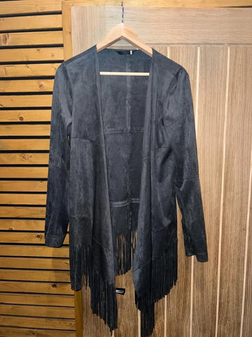 ONLY Suede Effect Fringed Jacket L
