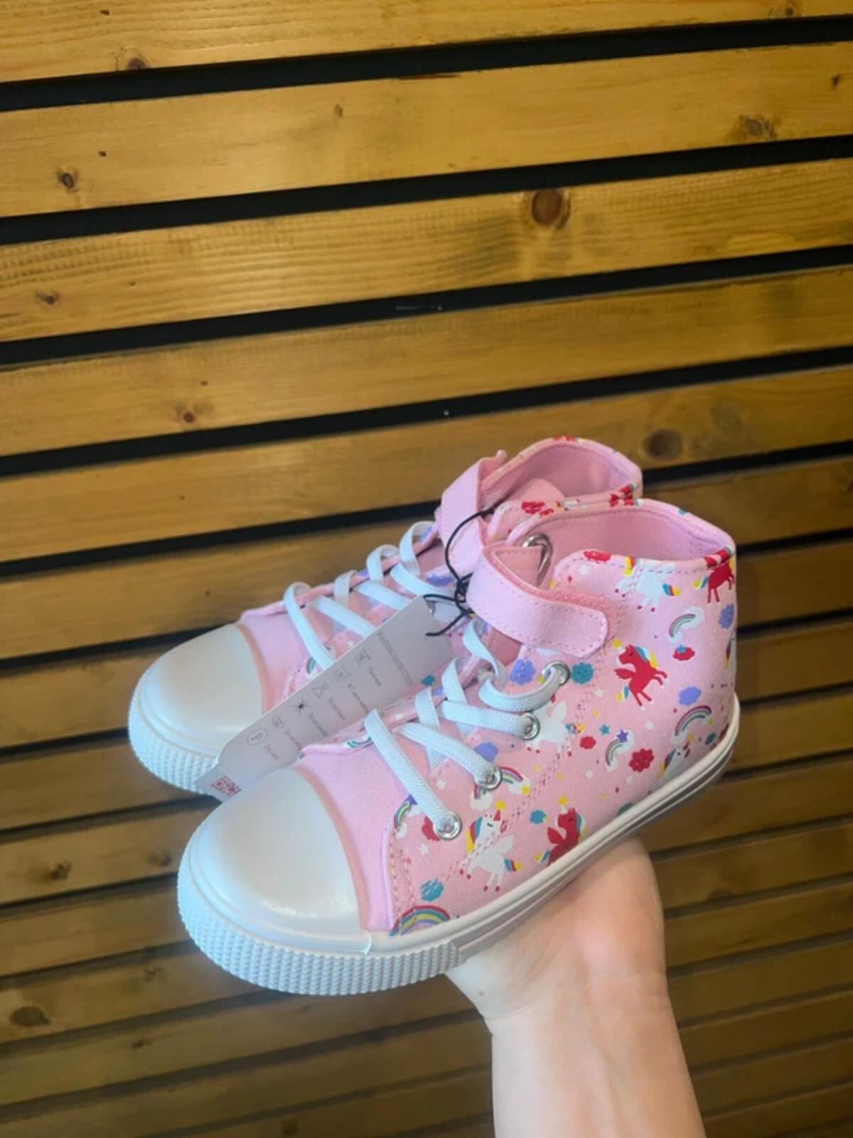 Unicorn Print Pink Mid Trainers UK12 NEW
