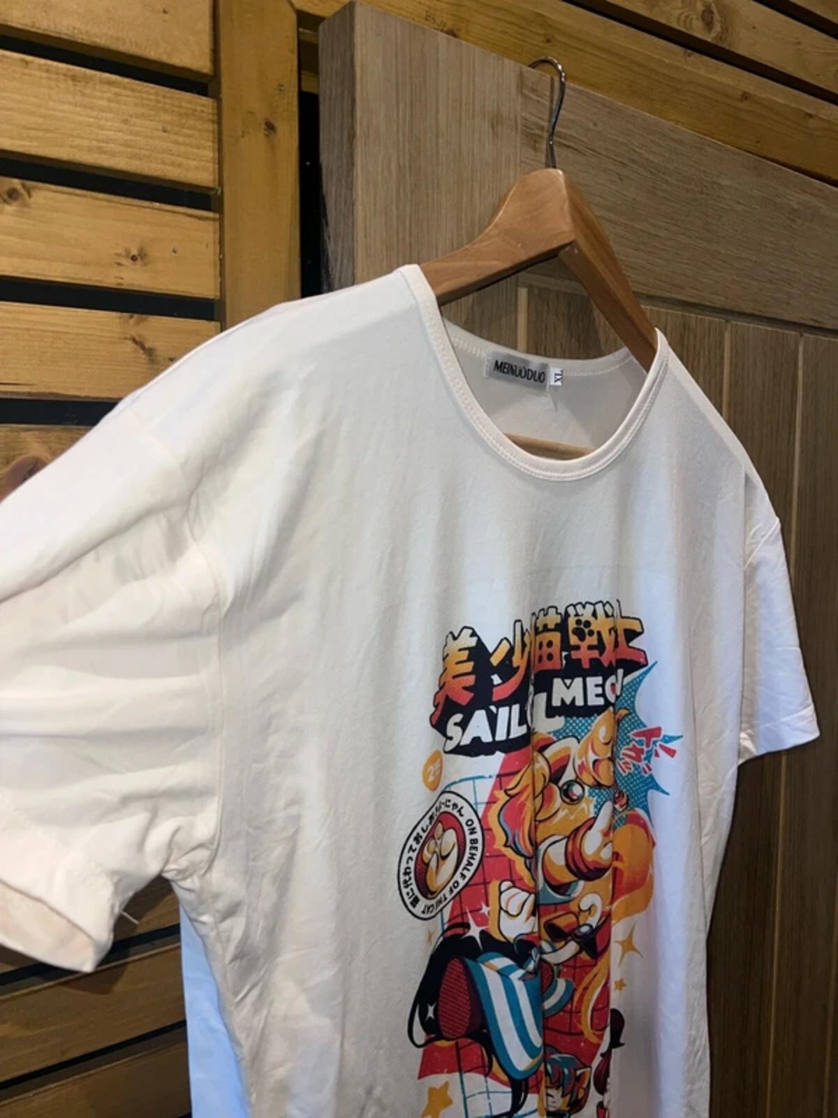 Sailor Meow Japanese Pop Art Cat T-Shirt XL