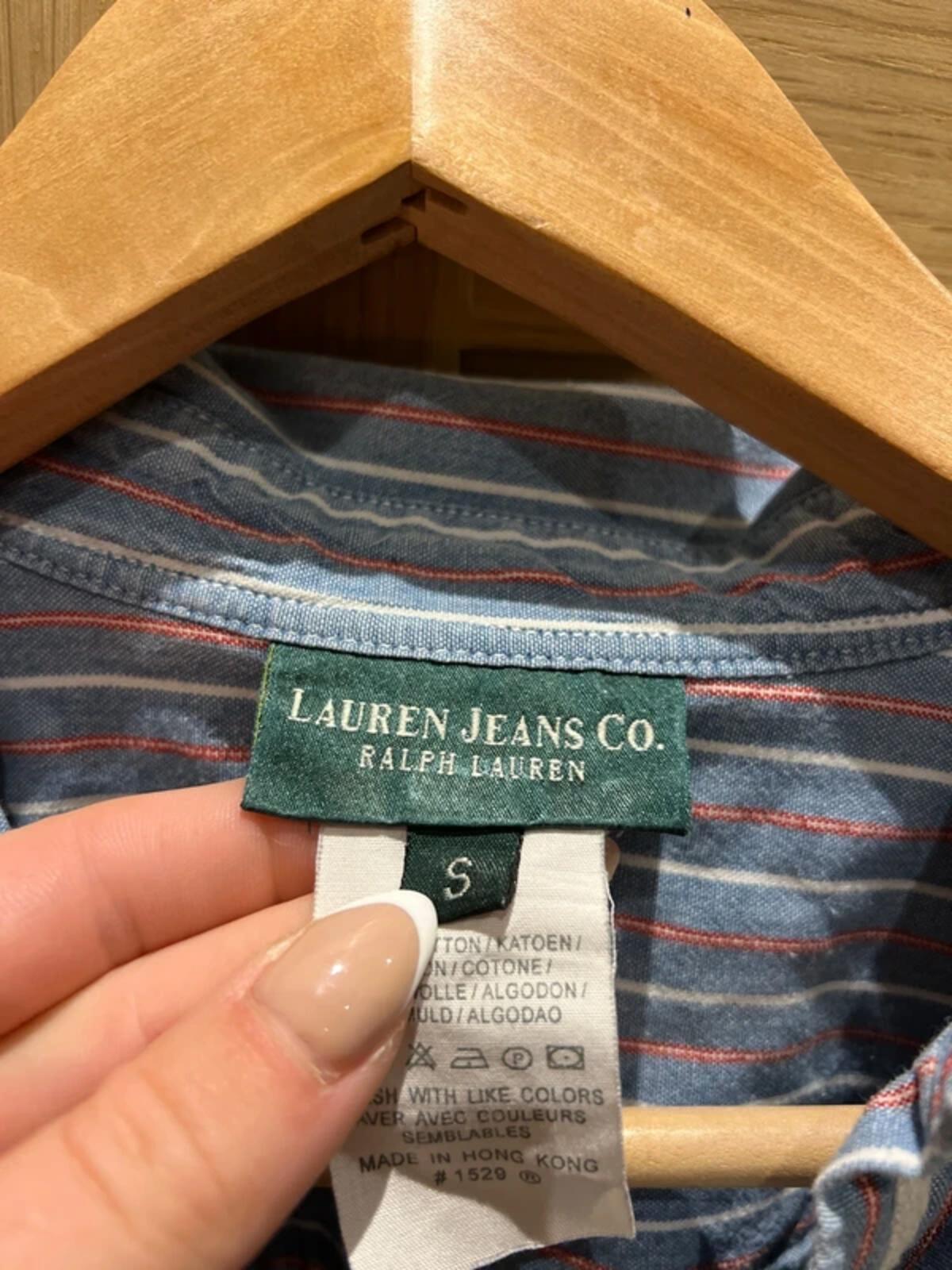 Vintage Ralph Lauren Jeans Co Blue Striped Shirt S