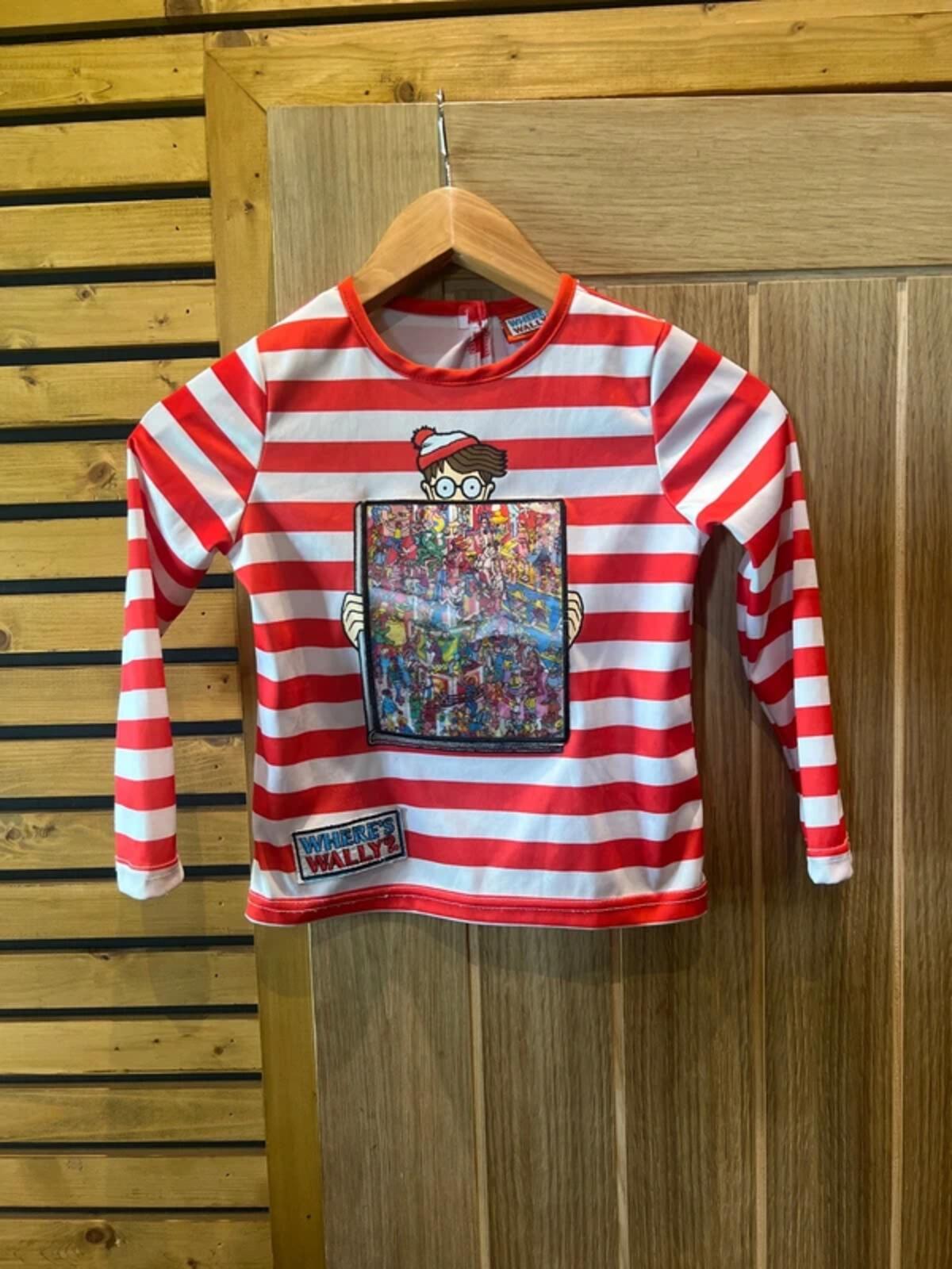 Where’s Wally Striped Long Sleeve Top Fancy Dress Costume 5-6Y