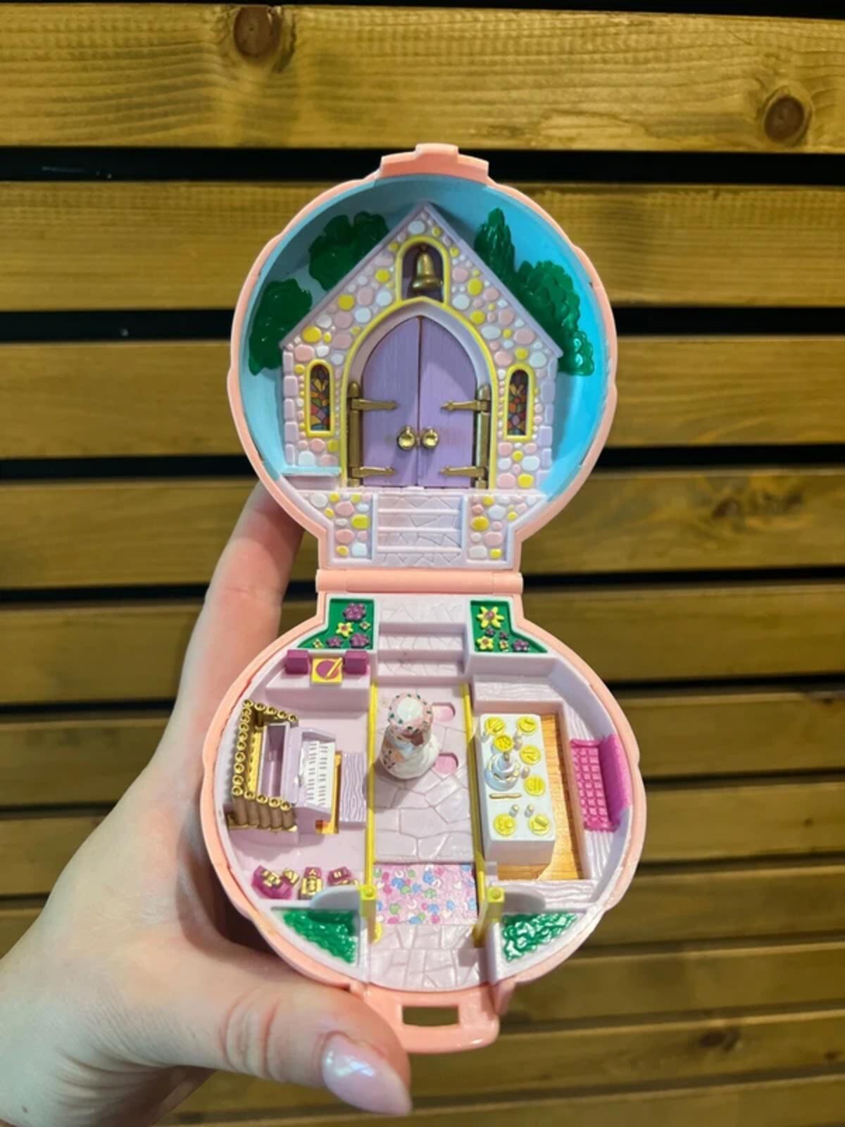 Polly Pocket Vintage 1989 Pink Wedding Day Compact Playset