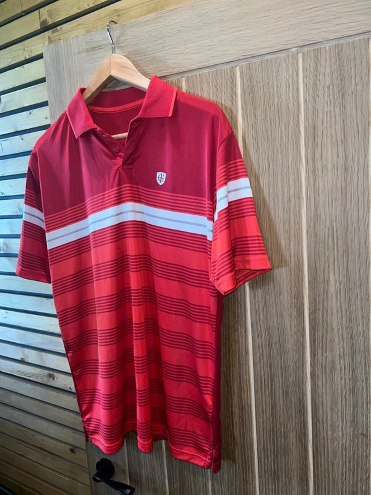Island Green Golf Striped Polo Shirt M