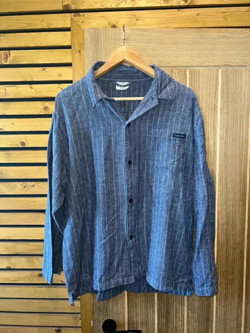 Calvin Klein Blue Striped Long Sleeve Shirt M