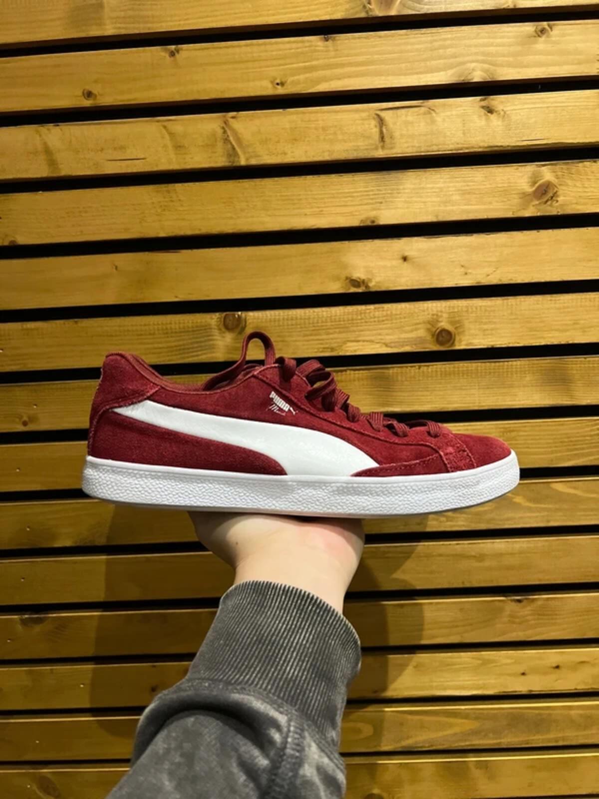 Puma Match Suede Burgundy Trainers UK7