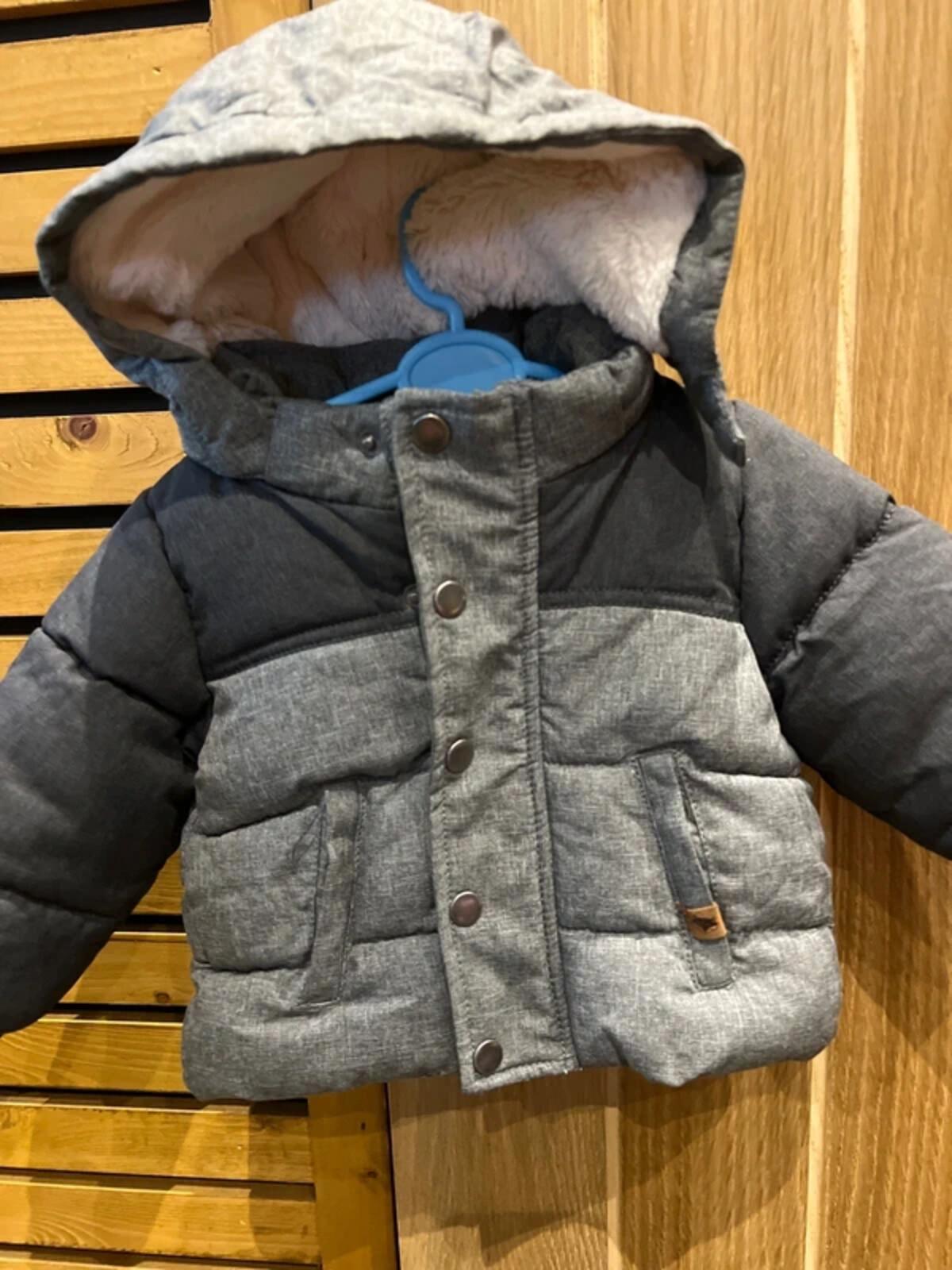H&M Baby Grey Puffer Jacket 4-6m