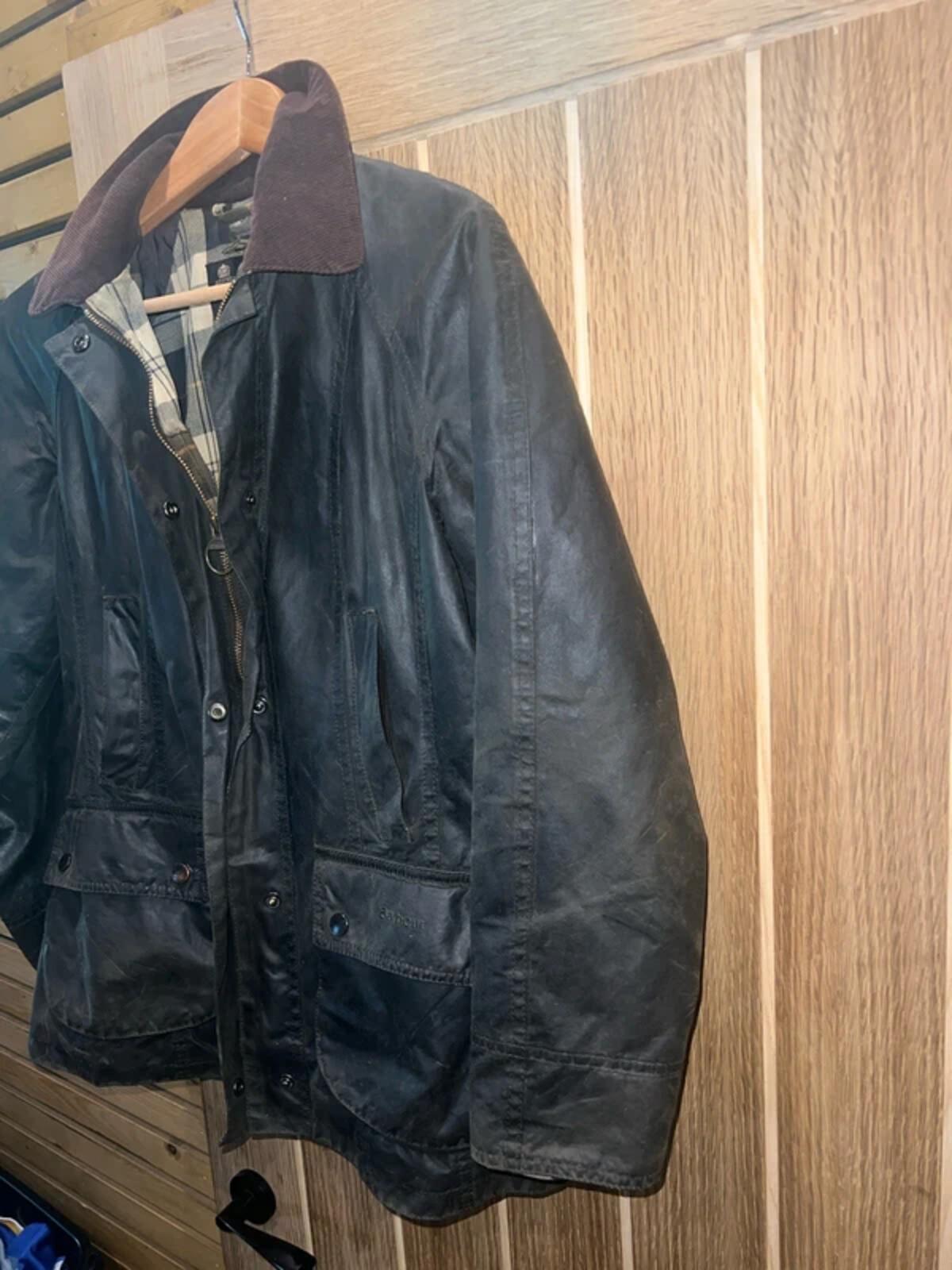 Barbour Beadnell Olive Green Wax Jacket 8