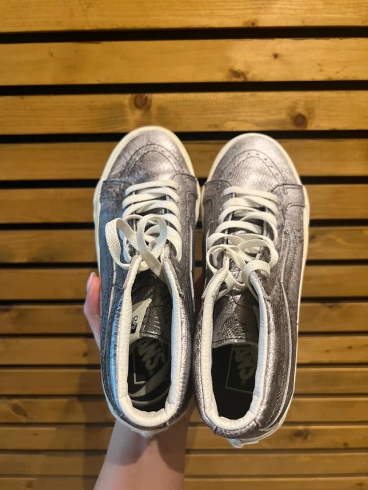 Vans Silver Snakeskin Print Trainers UK7