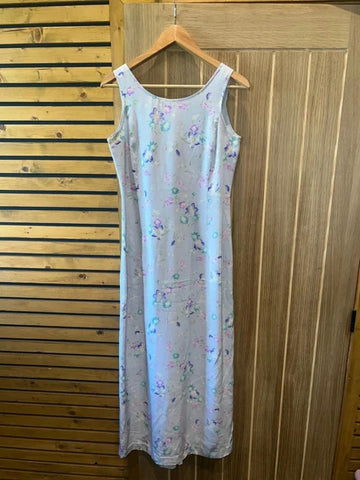 Vintage 1980s Laura Ashley Floral Silk Dress 10