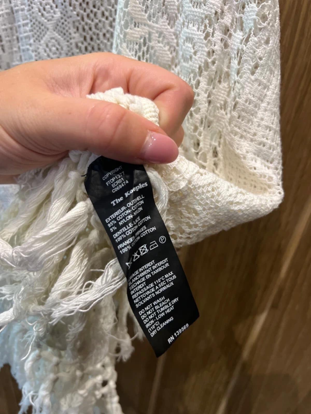 The Kooples Sunrise Designer Lace Broderie Boho Poncho