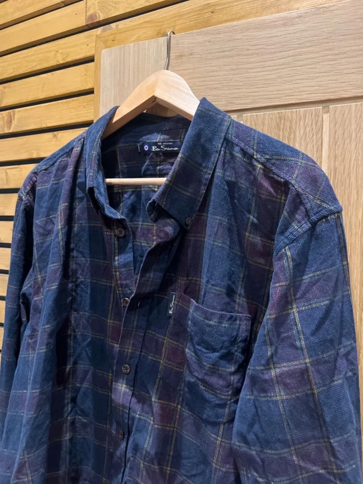 Ben Sherman Navy Plaid Over Shirt XXL