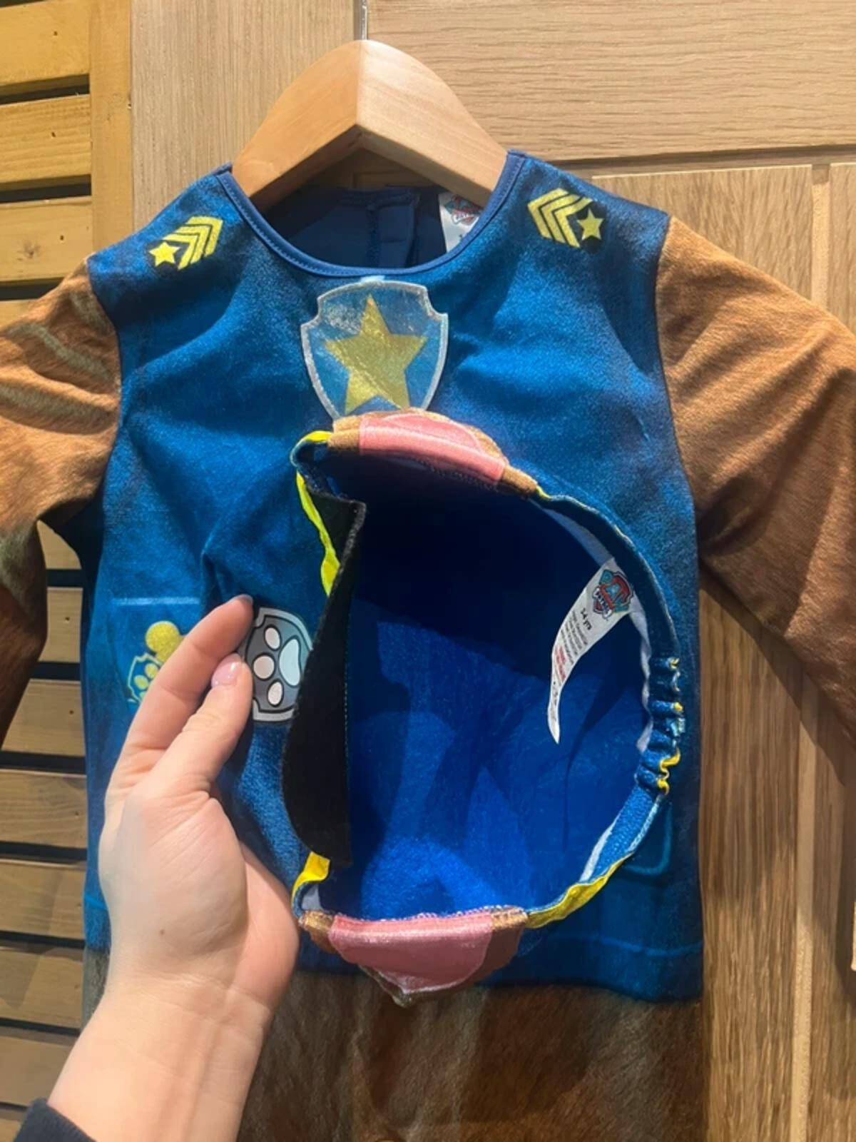 Paw Patrol Chase Police Fancy Dress Costume & Hat 3-4Y