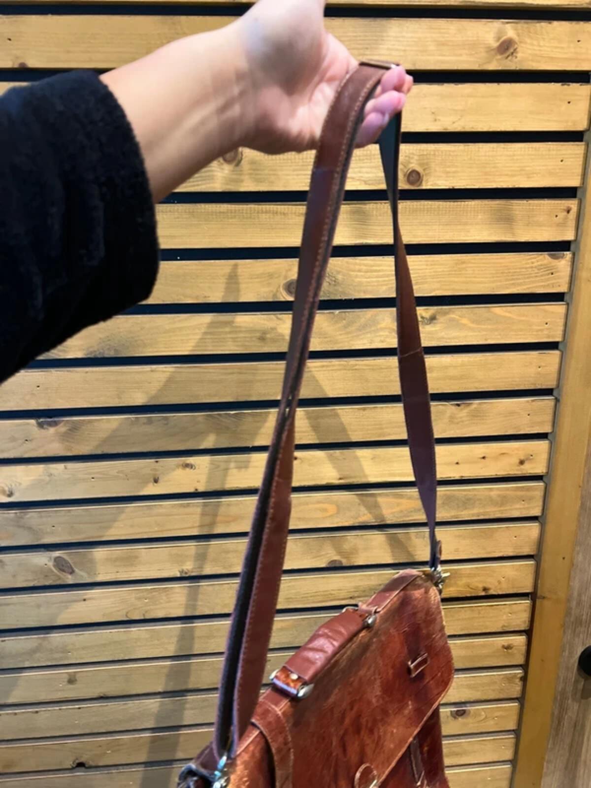 Vintage Brown Leather Messenger Satchel Bag