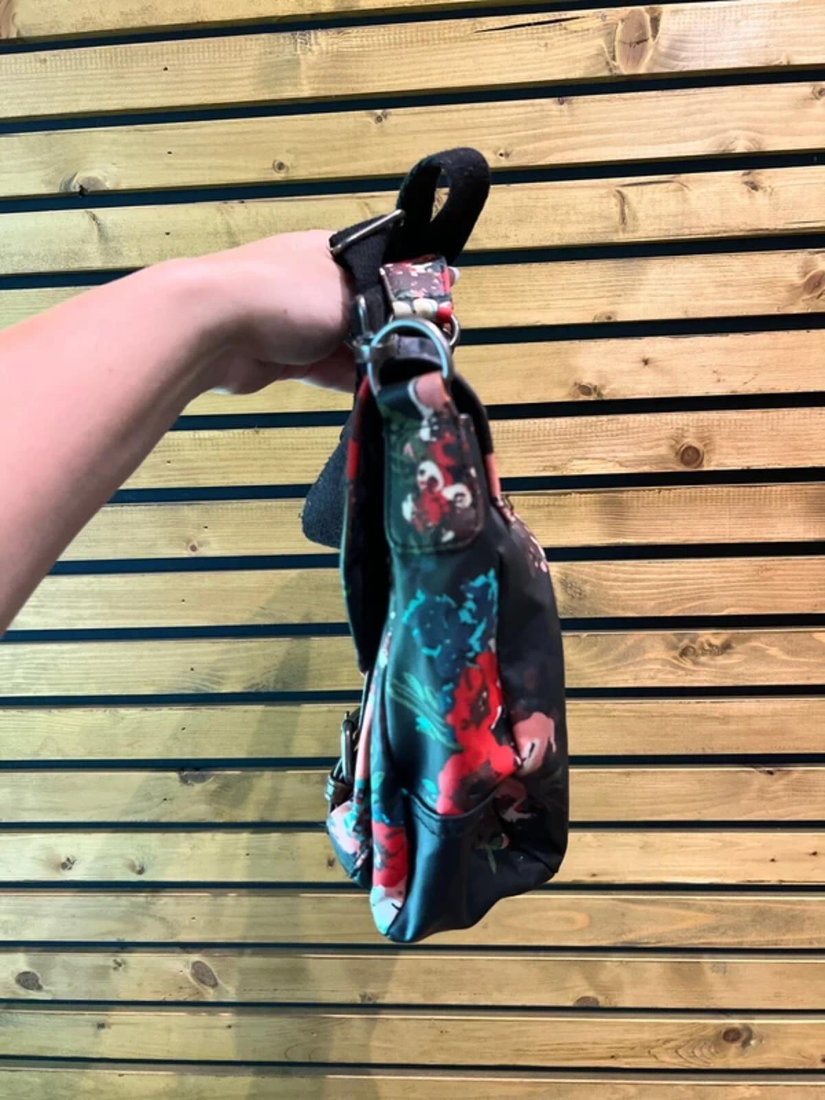 Animal Black Floral Satchel Messenger Bag