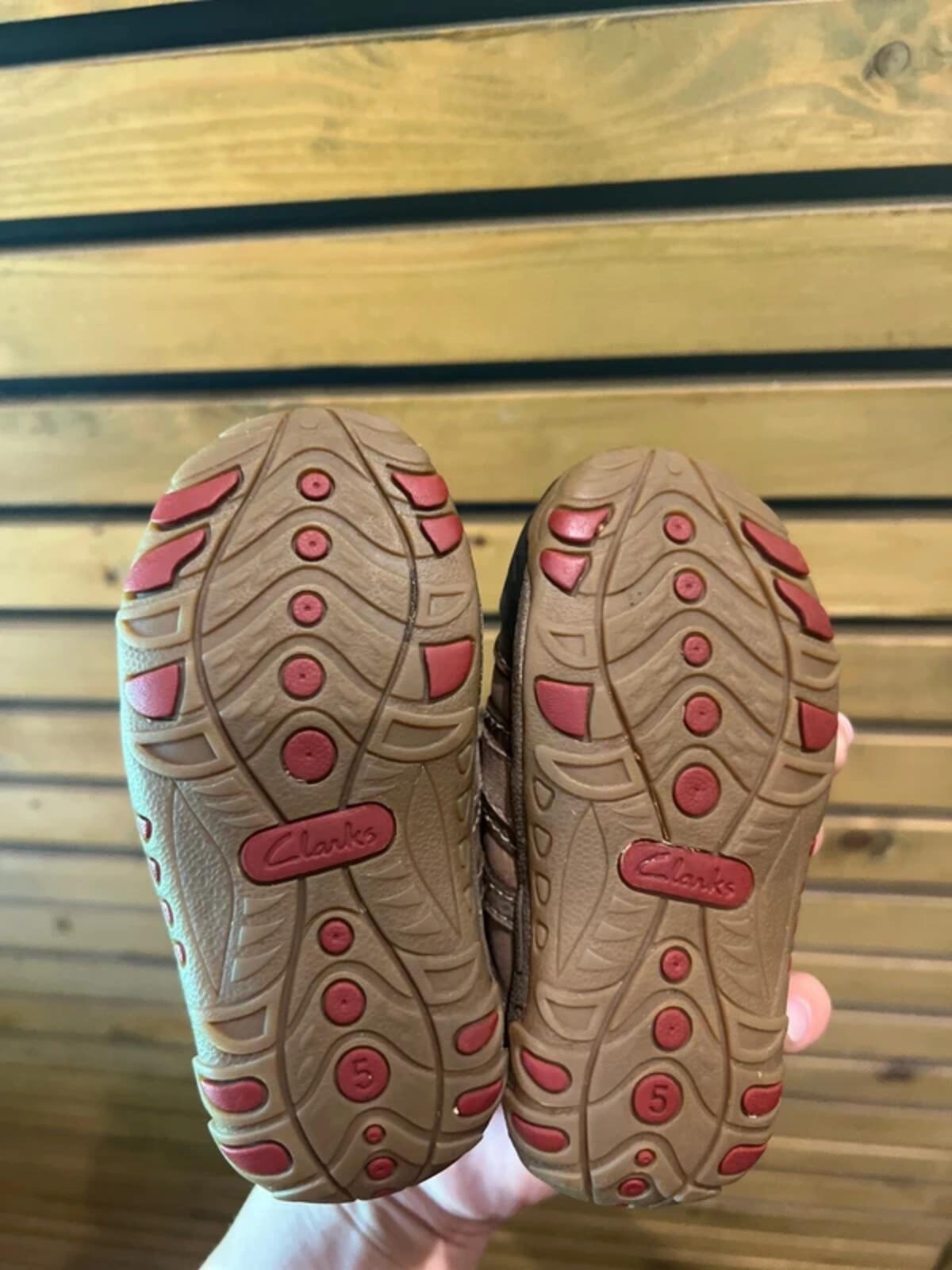 Clarks Brown Leather Trainers UK5F