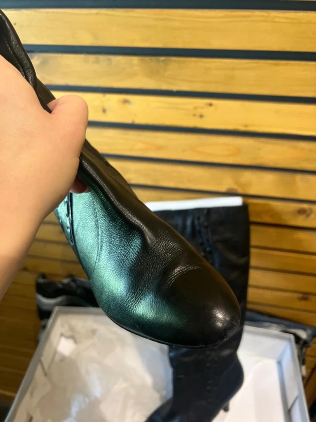 Wallis Black Long Leather Boots UK5