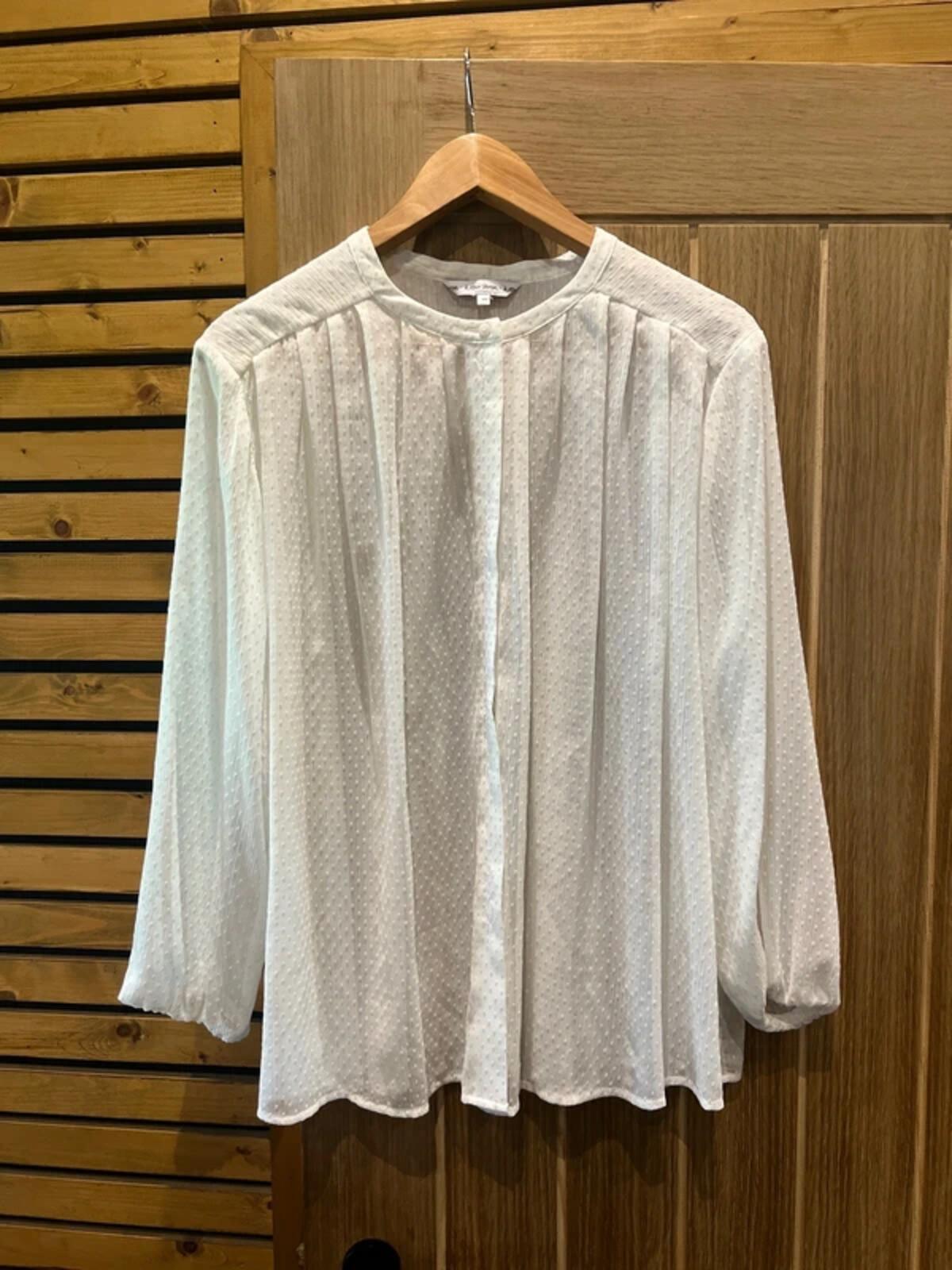 & Other Stories Cream Polka Dot Button Blouse M