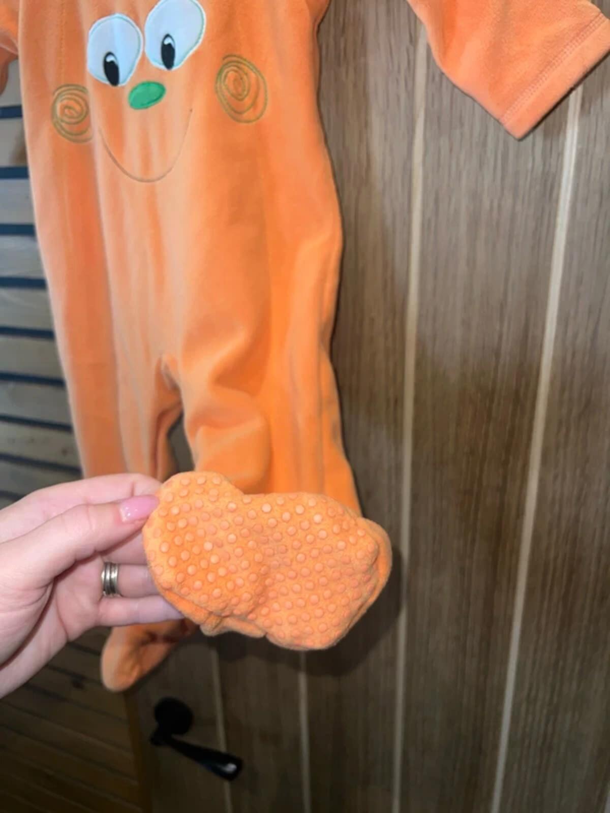 Pumpkin Halloween Fleece Babygrow & Bib Fancy Dress 9-12M