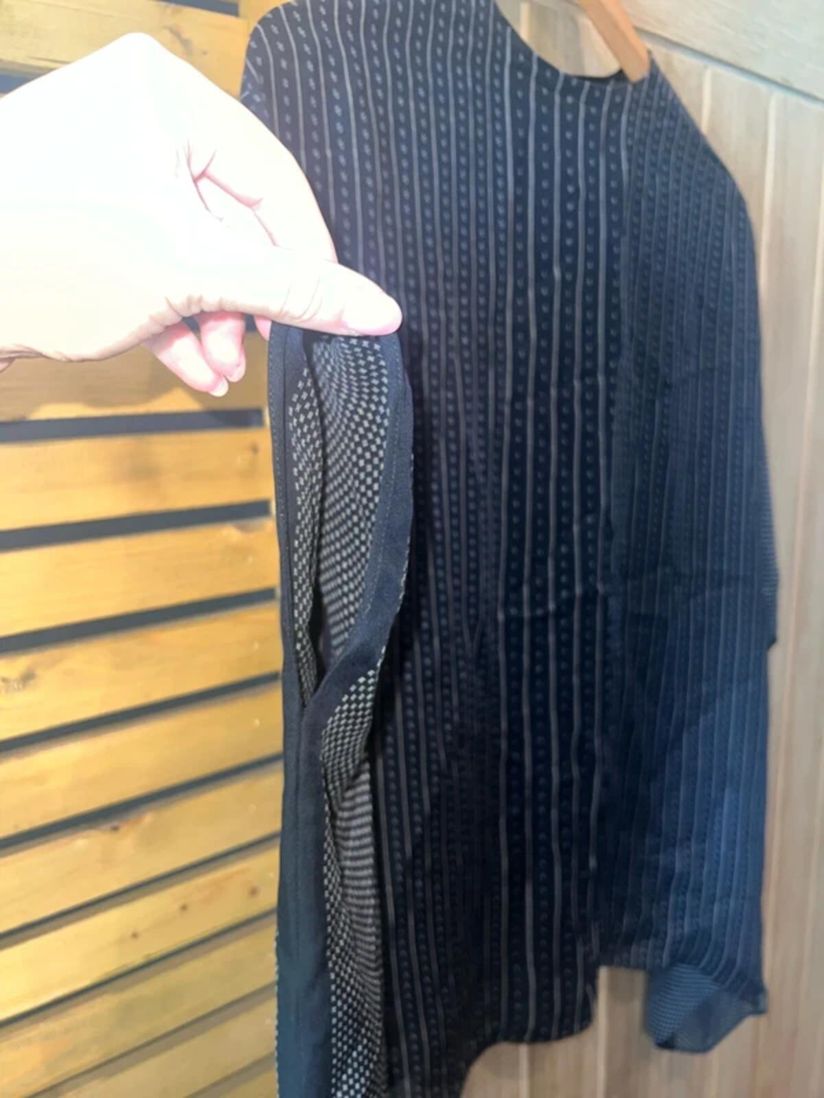 Vince Designer 100% Silk Boxy Oversized Black Sheer Poncho Blouse