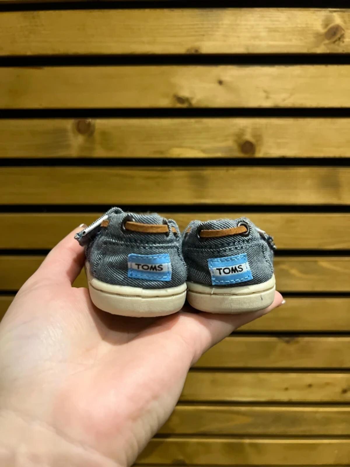 Toms Baby Navy Fabric Trainers UK3