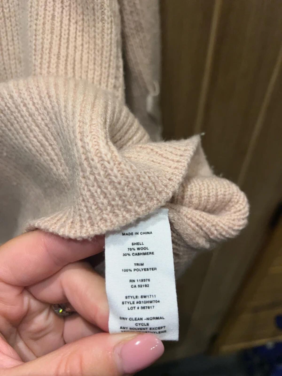 Helmut Lang Wide Sleeve Beige Knitted Jumper L