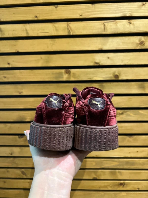 Puma Fenty Rihanna Maroon Velvet Trainers UK5