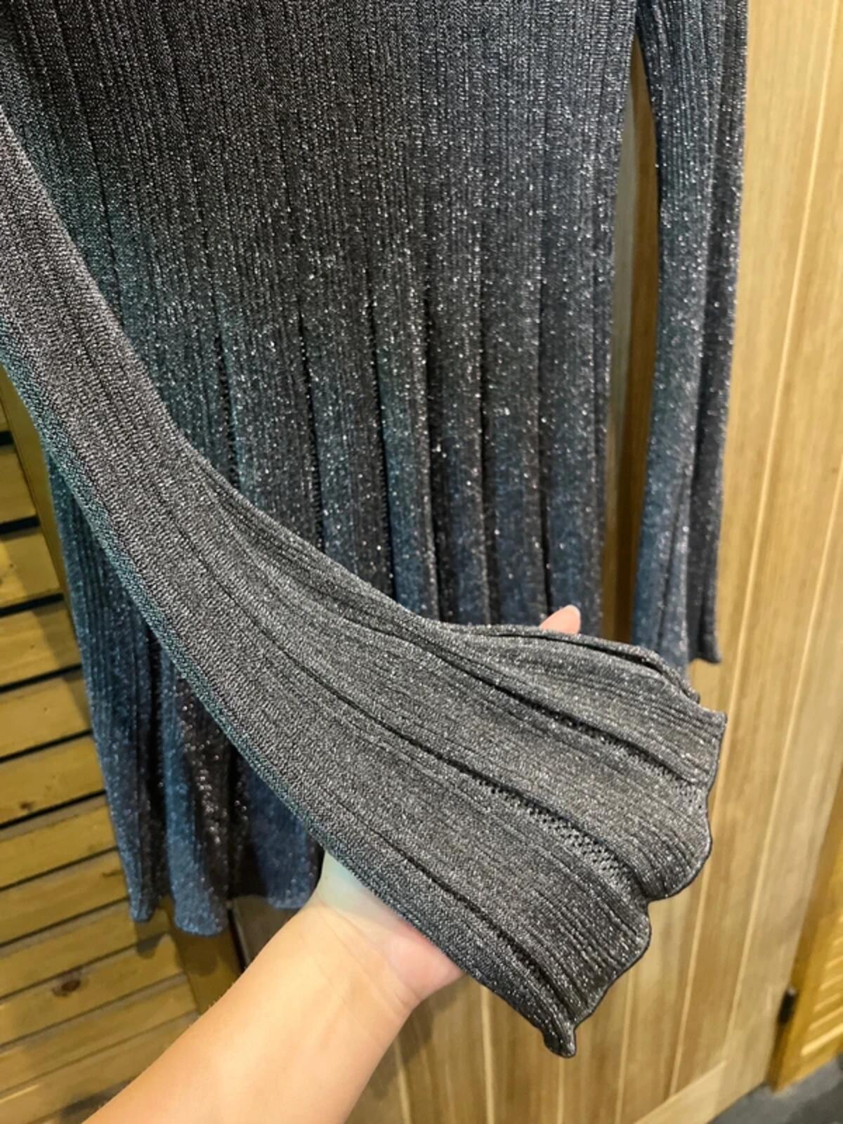 Missoni Italian Ribbed Sparkly Knit Bell Sleeve Top 12