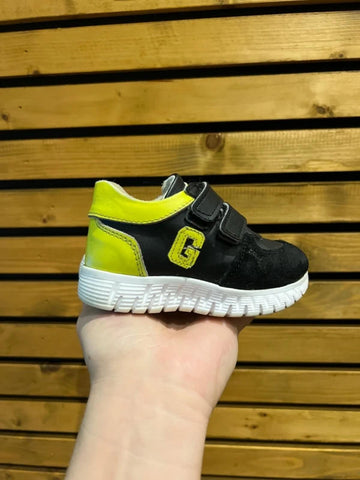GUESS Black & Lime Green Trainers UK5.5