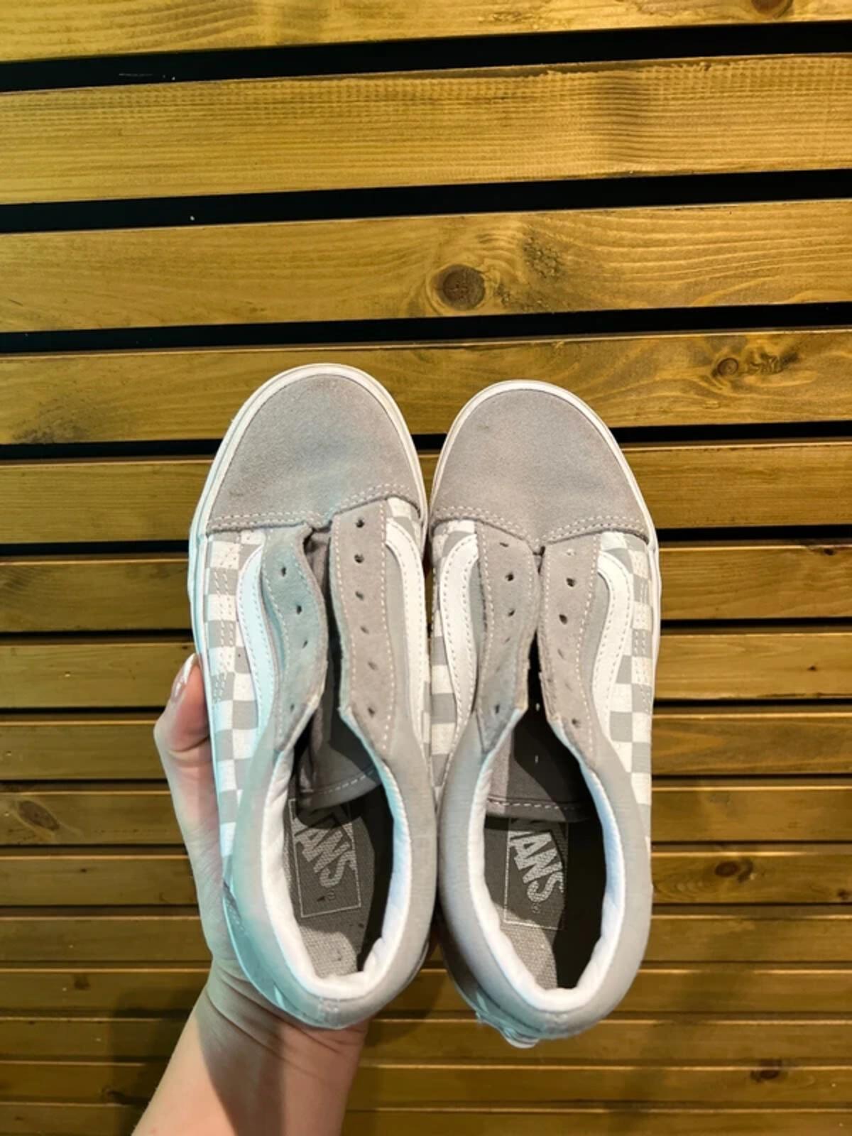 Vans Grey Checkerboard Trainers UK2