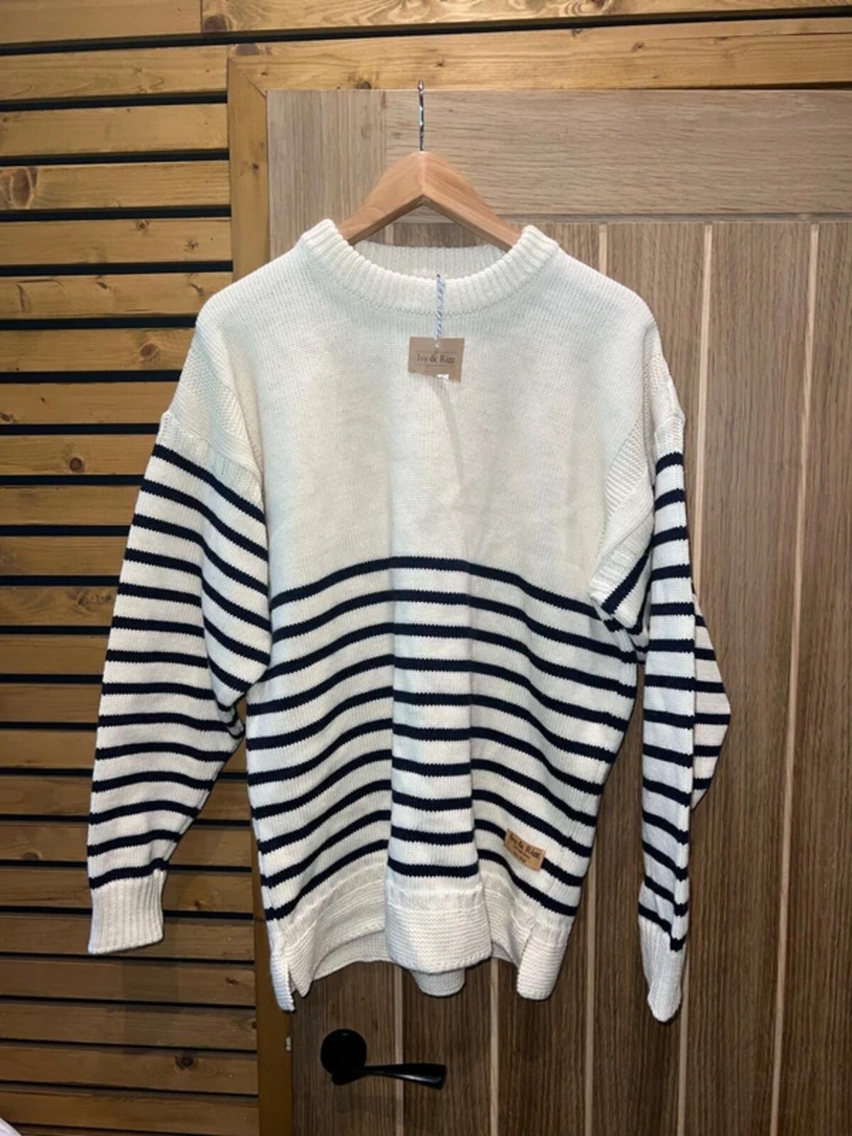 Ivy & Rigg Striped Wool Knit Jumper L NEW