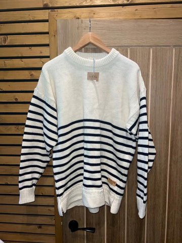 Ivy & Rigg Striped Wool Knit Jumper L NEW