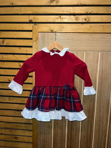 Marta Y Paula Red Tartan Christmas Dress 3Y
