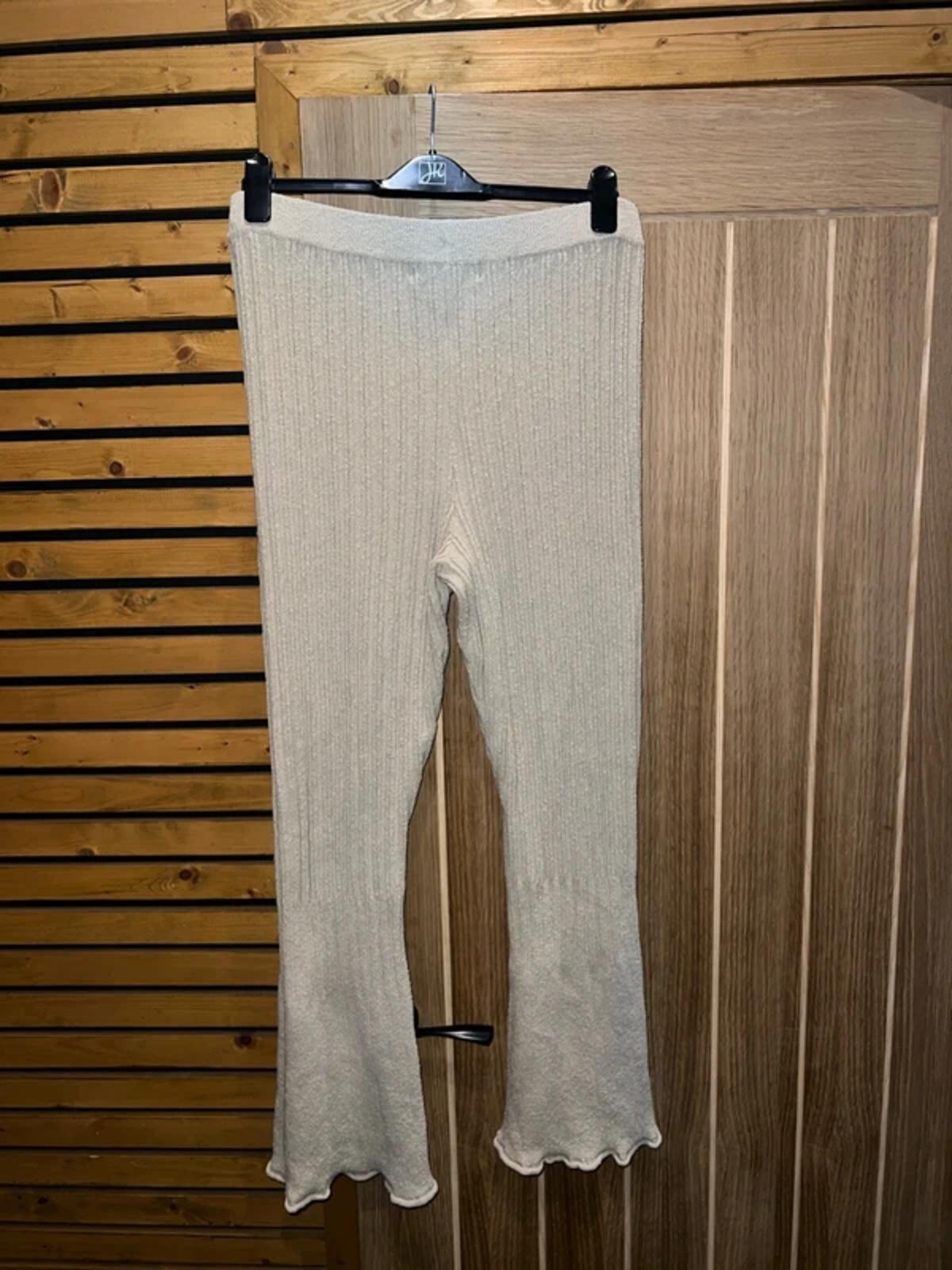 Free People FP Beach Ribbed Knit Flare Trousers L NEW